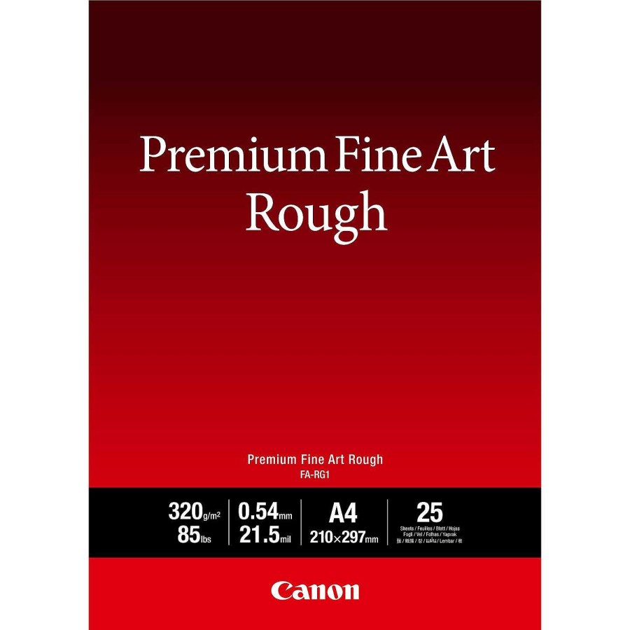 Canon Carta Canon Premium Fine Art Rough Fa-Rg1 A4, 25 Fogli Carta