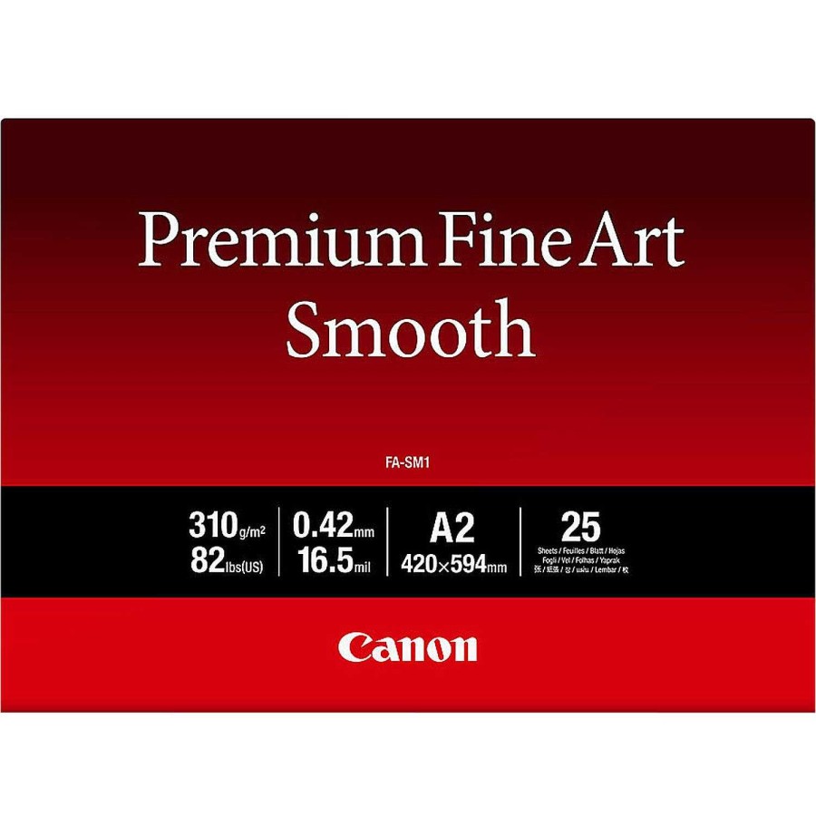 Canon Carta Canon Premium Fine Art Smooth Fa-Sm1 A2 - 25 Fogli Carta