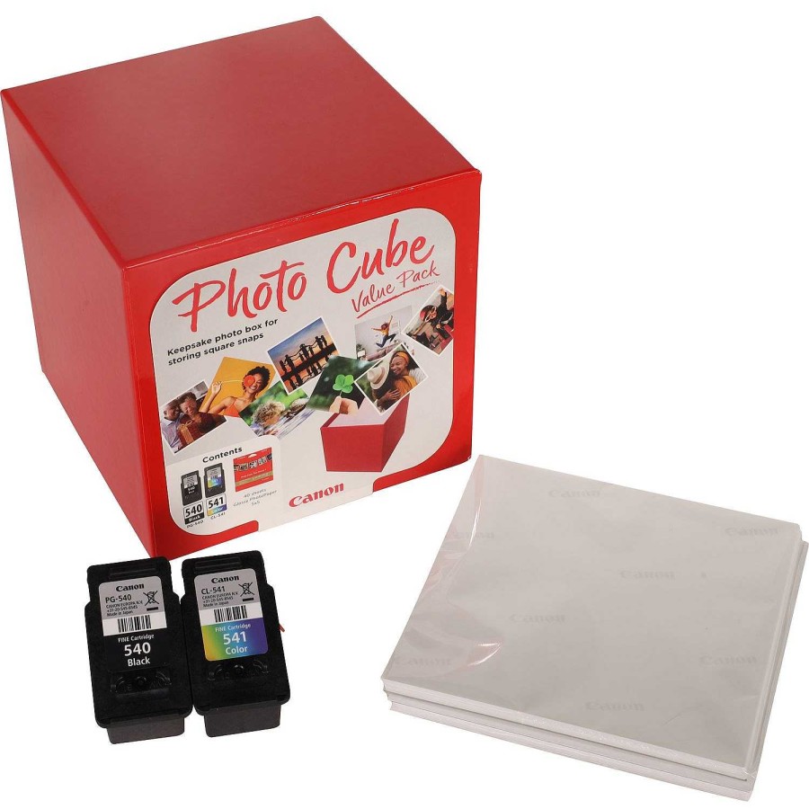 Canon Canon Photo Cube Con Cartucce D'Inchiostro Pg-540 + Cl-541 + Carta Fotografica Lucida Plus Glossy Ii Pp-201 5X5" (40 Fogli) - Confezione Multipla D'Inchiostro