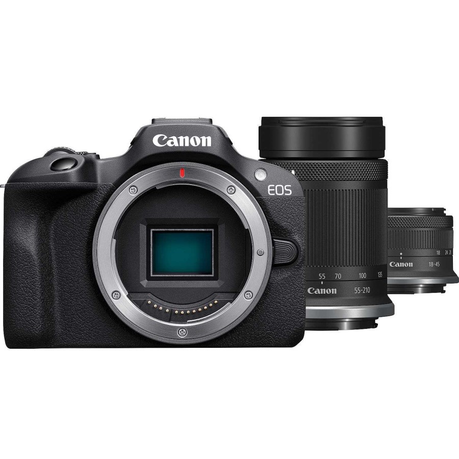 Canon Fotocamera Mirrorless Canon Eos R100 + Obiettivi Rf-S 18-45Mm Is Stm + Rf-S 55-210Mm Is Stm Fotocamere Mirrorless