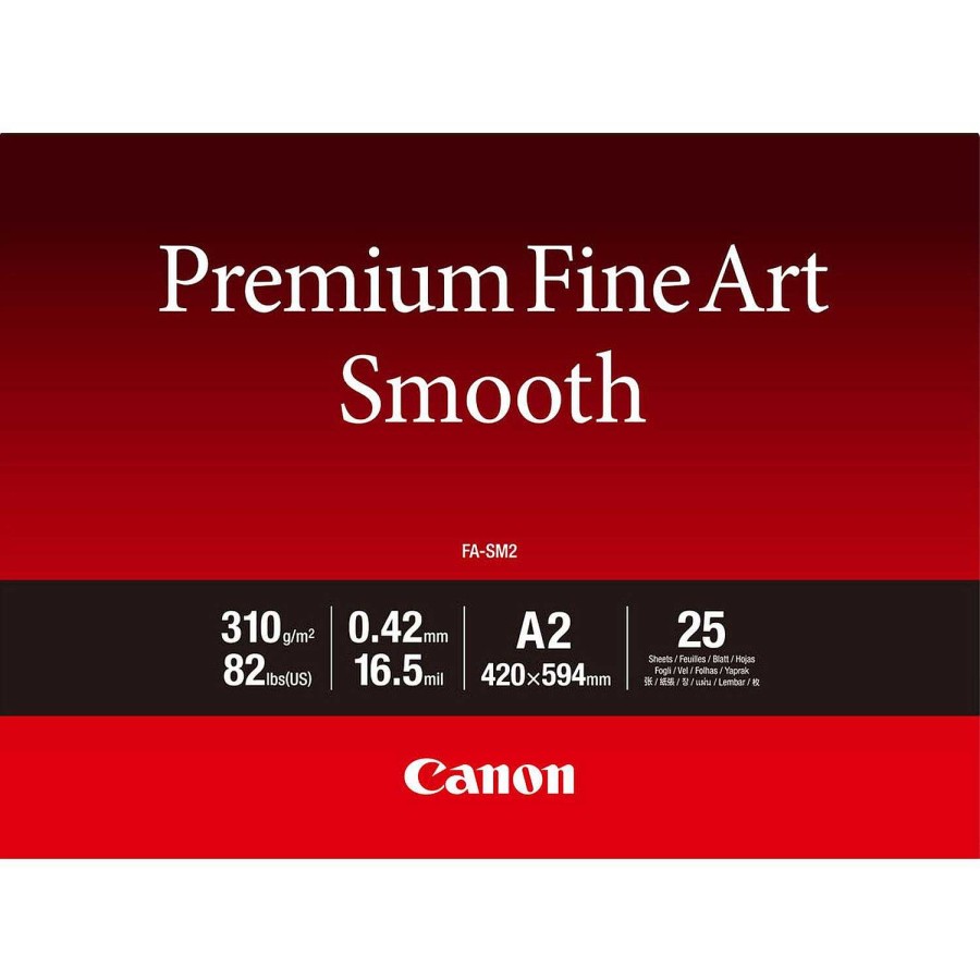 Canon Carta Canon Premium Fine Art Smooth Fa-Sm2 A2 - 25 Fogli Carta