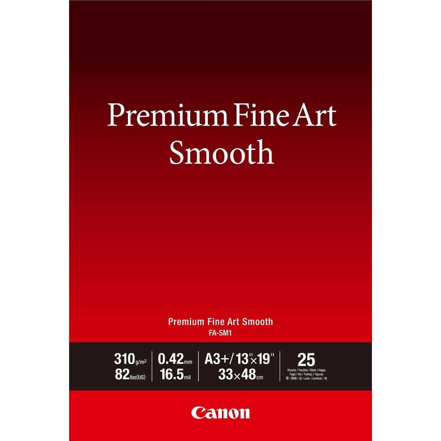 Canon Carta Canon Premium Fine Art Smooth Fa-Sm1 A3 Plus - 25 Fogli Carta