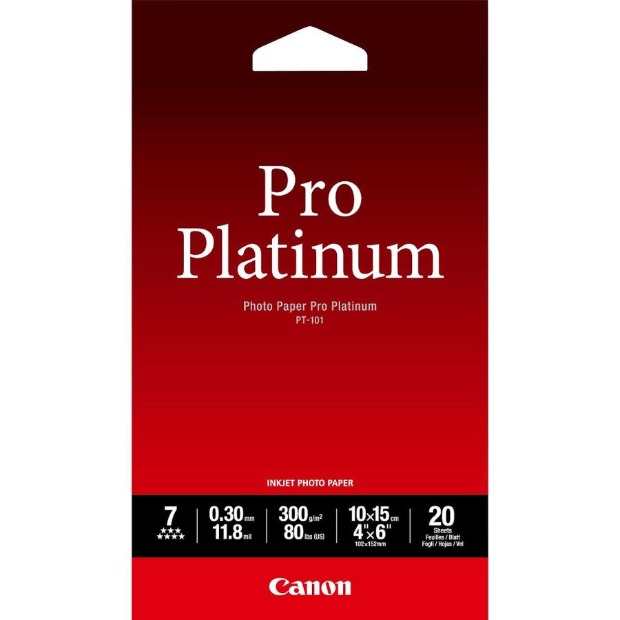 Canon Carta Fotografica Canon Pt-101 Pro Platinum 4X6" - 20 Fogli Carta