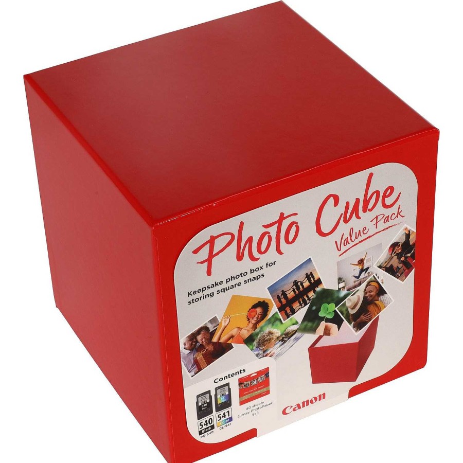 Canon Canon Photo Cube Con Cartucce D'Inchiostro Pg-540 + Cl-541 + Carta Fotografica Lucida Plus Glossy Ii Pp-201 5X5" (40 Fogli) - Confezione Multipla D'Inchiostro