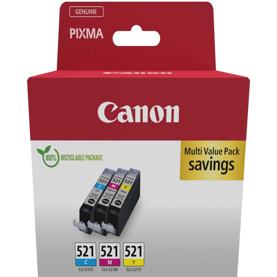 Canon Cartucce Colore Multipack Canon Cli-521 C/M/Y D'Inchiostro