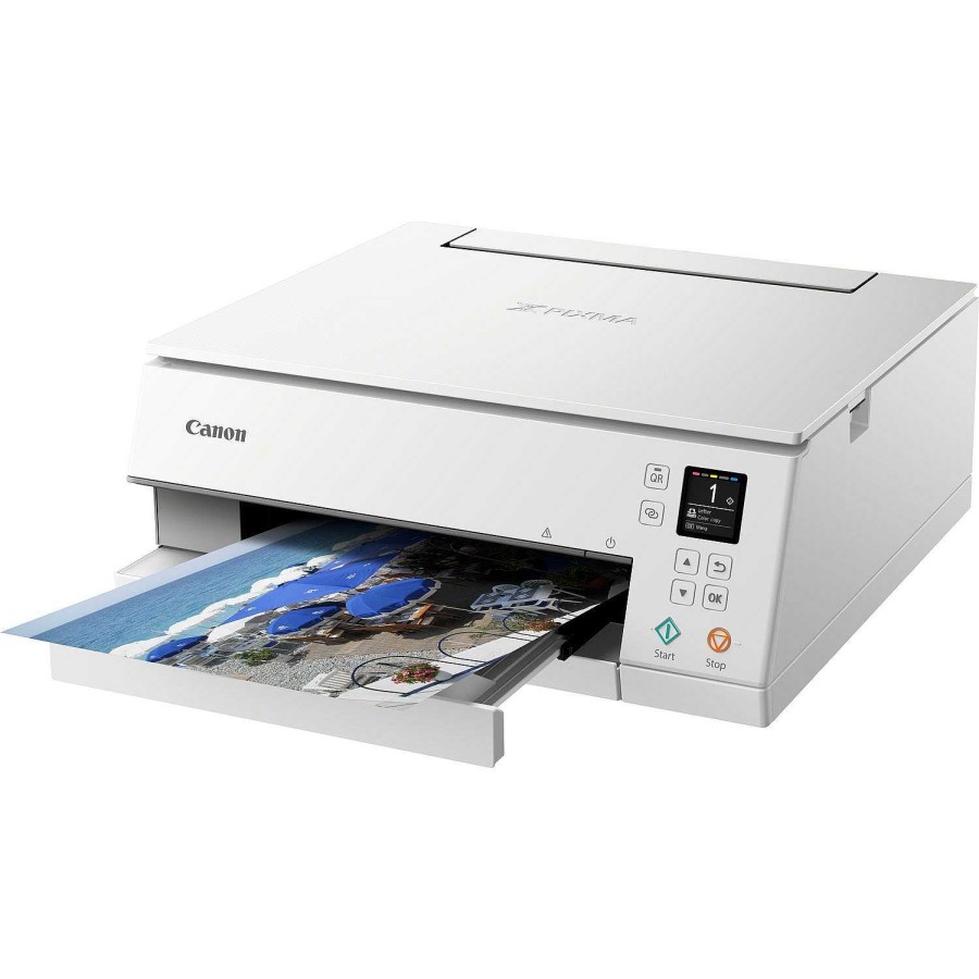 Canon Stampante Fotografica Wireless Inkjet A Colori Multifunzione Canon Pixma Ts6351A, Bianco Stampanti Per La Casa