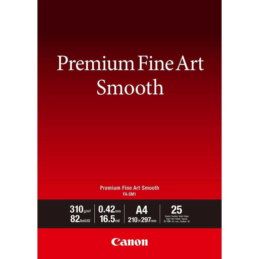 Canon Carta Canon Premium Fine Art Smooth Fa-Sm1 A4 - 25 Fogli Carta