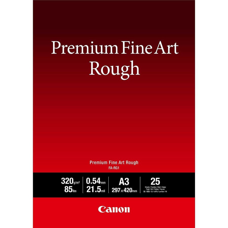 Canon Carta Canon Premium Fine Art Rough Fa-Rg1 A3, 25 Fogli Carta