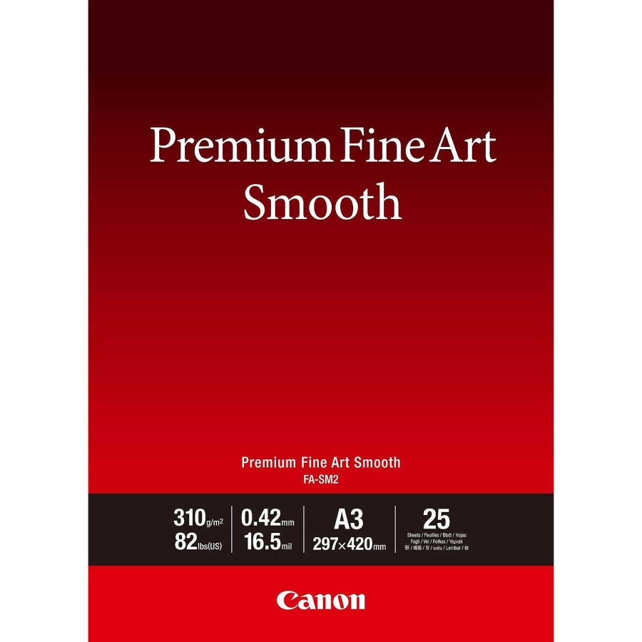 Canon Carta Canon Premium Fine Art Smooth Fa-Sm2 A3 - 25 Fogli Carta