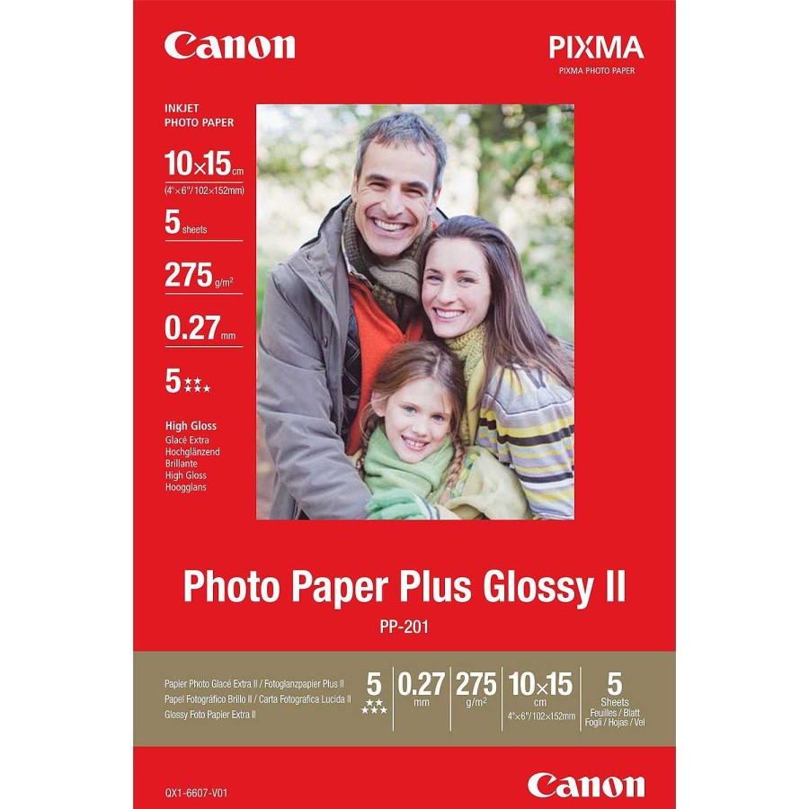 Canon Canon Carta Fotografica Plus Glossy Ii Pp-201 10X15Cm - 5 Fogli Carta