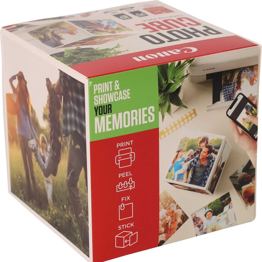 Canon Canon Photo Cube Con Cartucce D'Inchiostro Pg-540 + Cl-541 E Carta Fotografica Lucida Plus Glossy Ii Pp-201 5X5" (40 Fogli) - Confezione Multipla, Verde D'Inchiostro