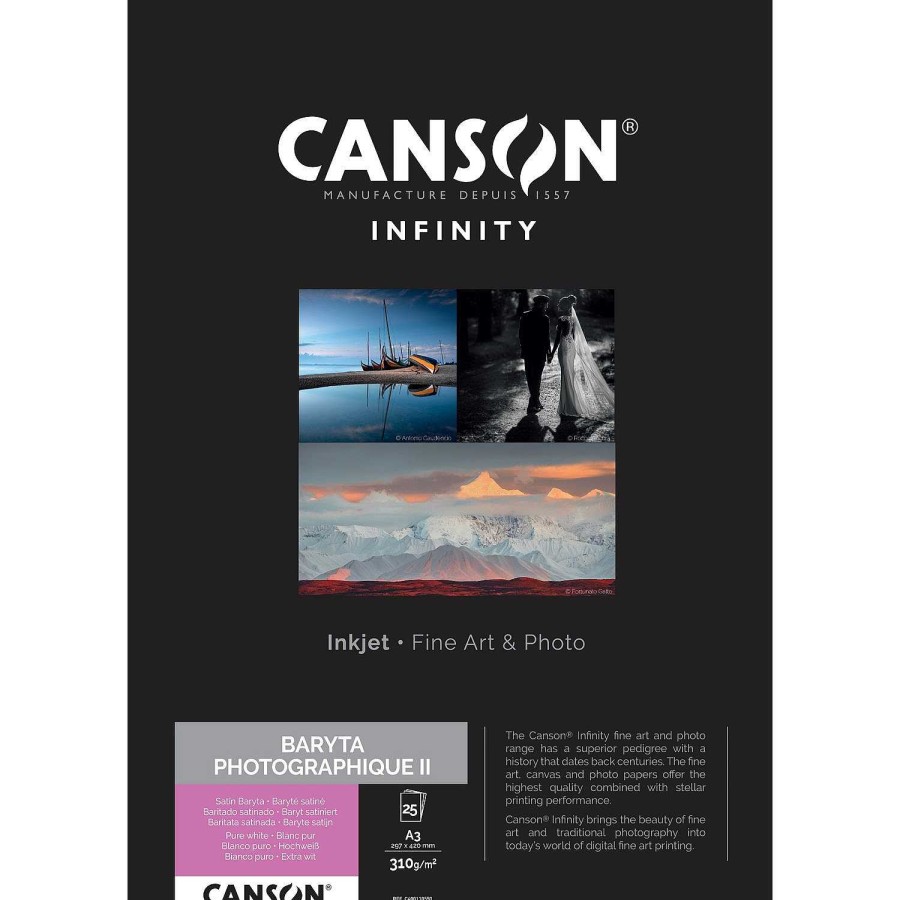 Canon Canson Infinity Baryta Photographique Ii 310 G/M A3 - 25 Fogli Carta